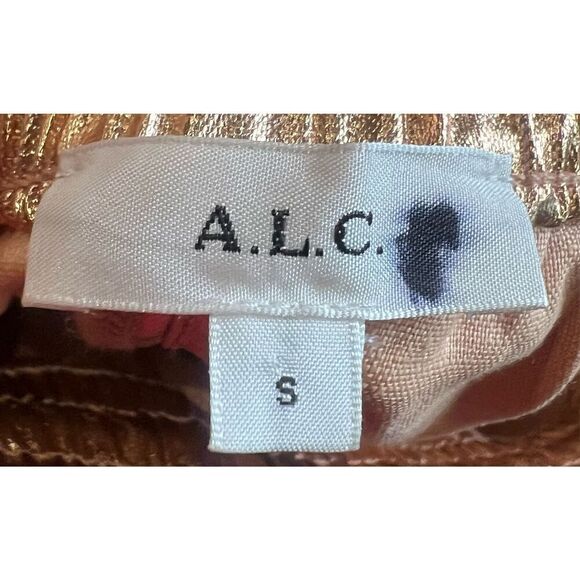A.L.C. Ryder Linen Metallic Womens Shorts in Rose Gold NWOT Size Small - Picture 6 of 8